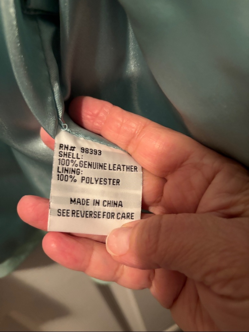 Pamela McCoy Mint Green Leather Zip Jacket - Picture 7 of 9